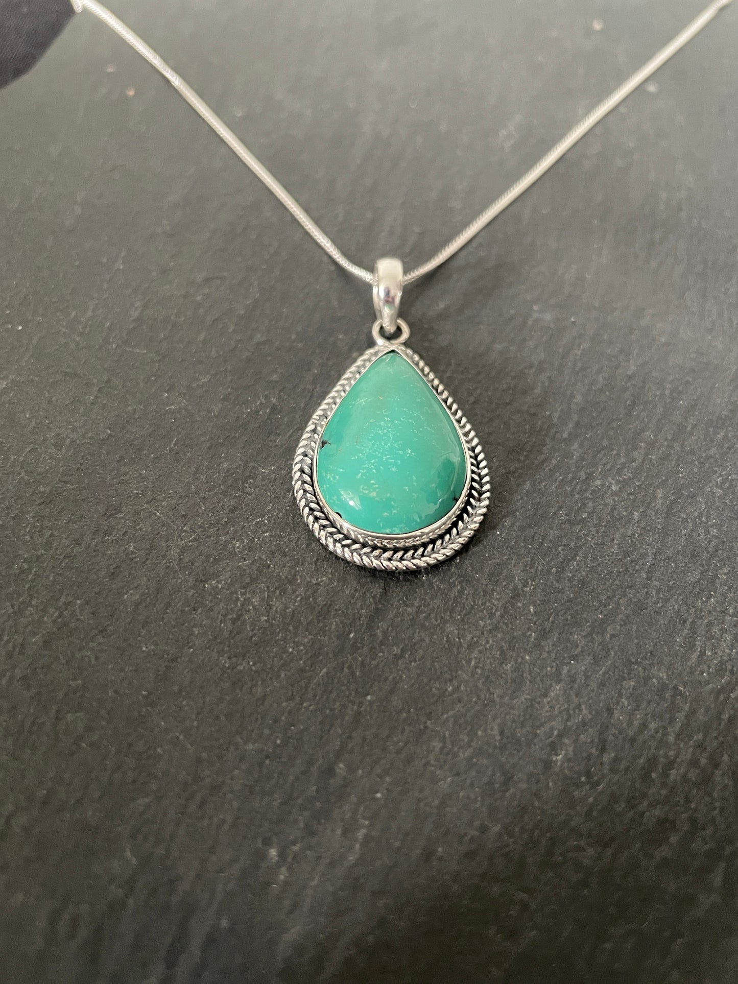 Turquoise and Silver Pendant image 1
