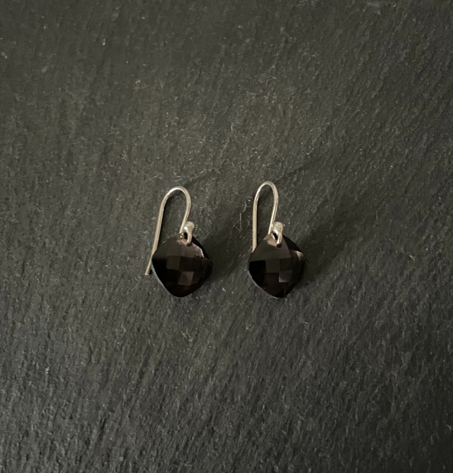 Smokey Quartz Square Earrings image 0