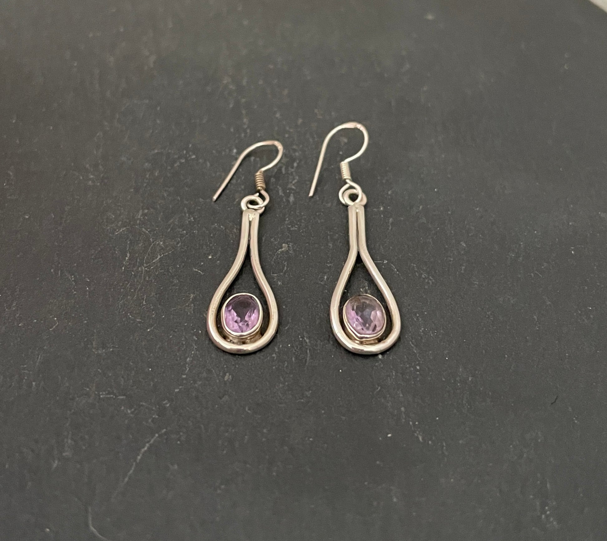 Amethyst and Silver Earrings image 1