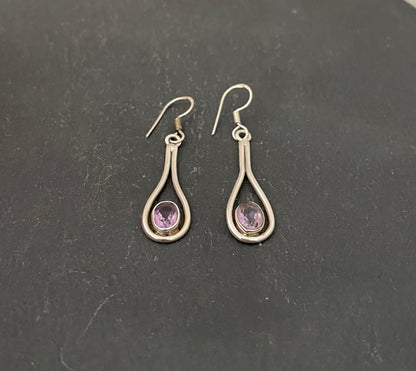 Amethyst and Silver Earrings image 1