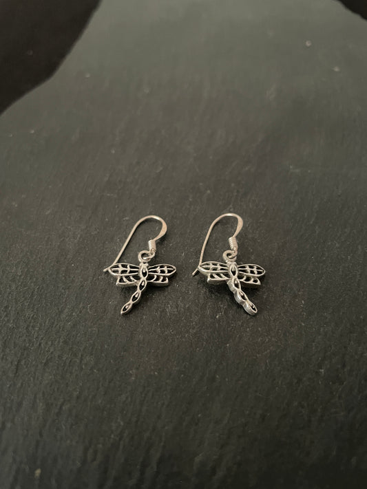 Silver Dragonfly Earrings image 1