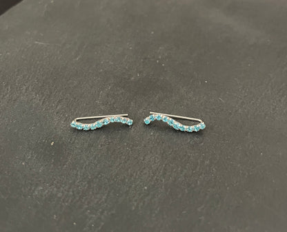 Cubic Zirconia Single Row Wave Ear Climbers image 3