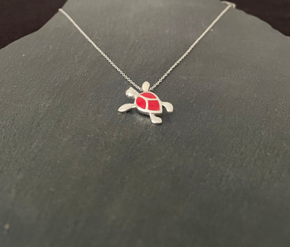 Coral Turtle Pendant image 1