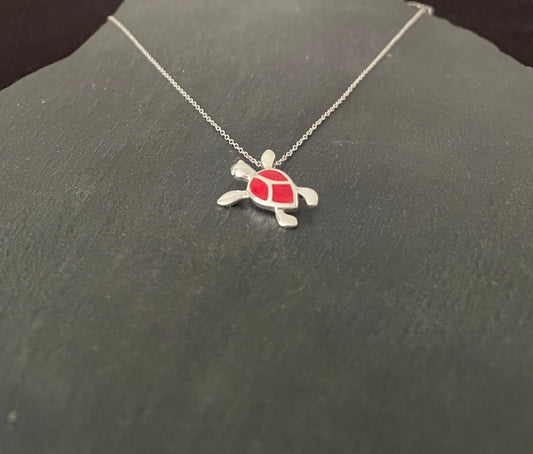 Coral Turtle Pendant image 1