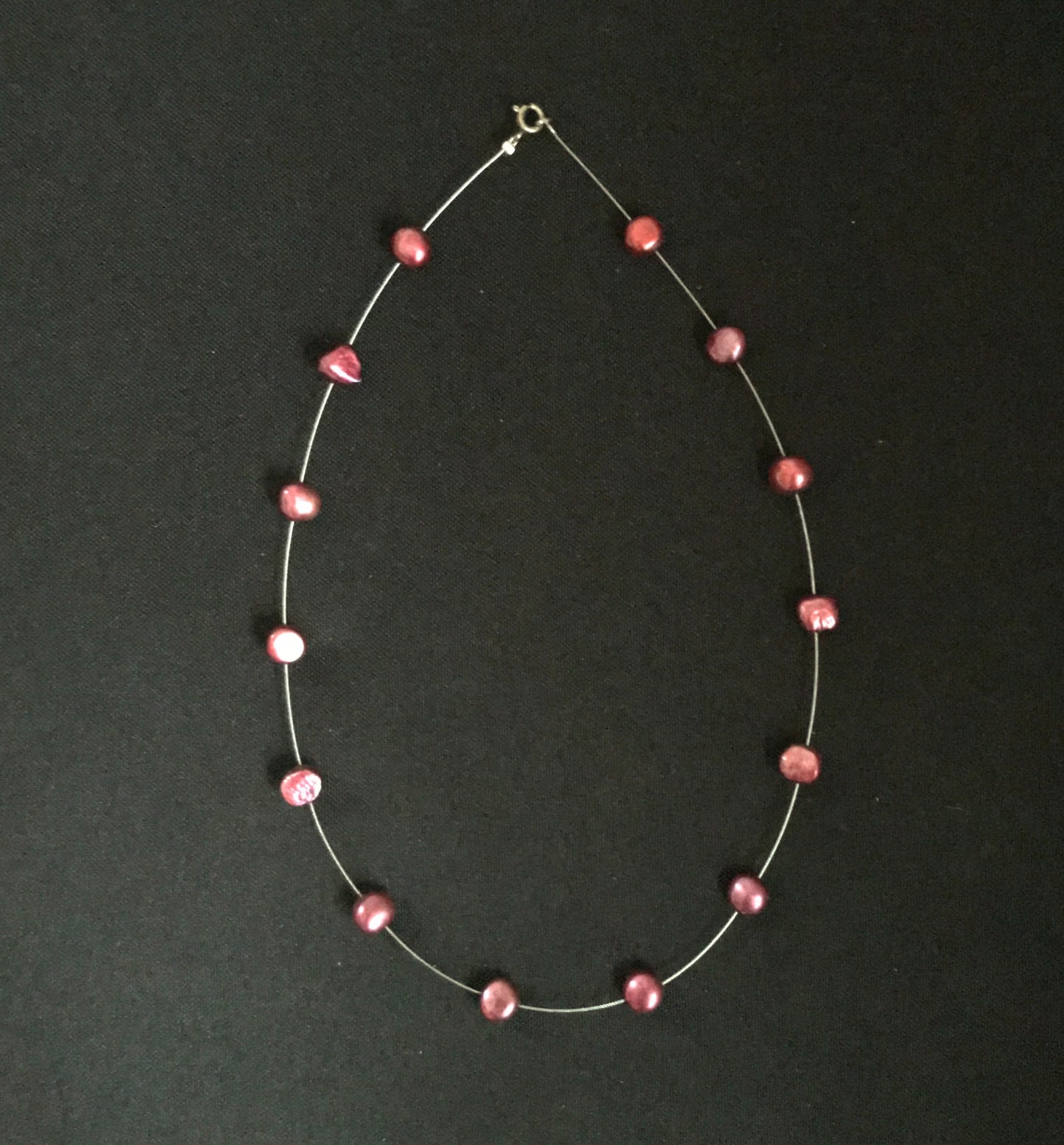Dark Red Pearl Necklace image 0