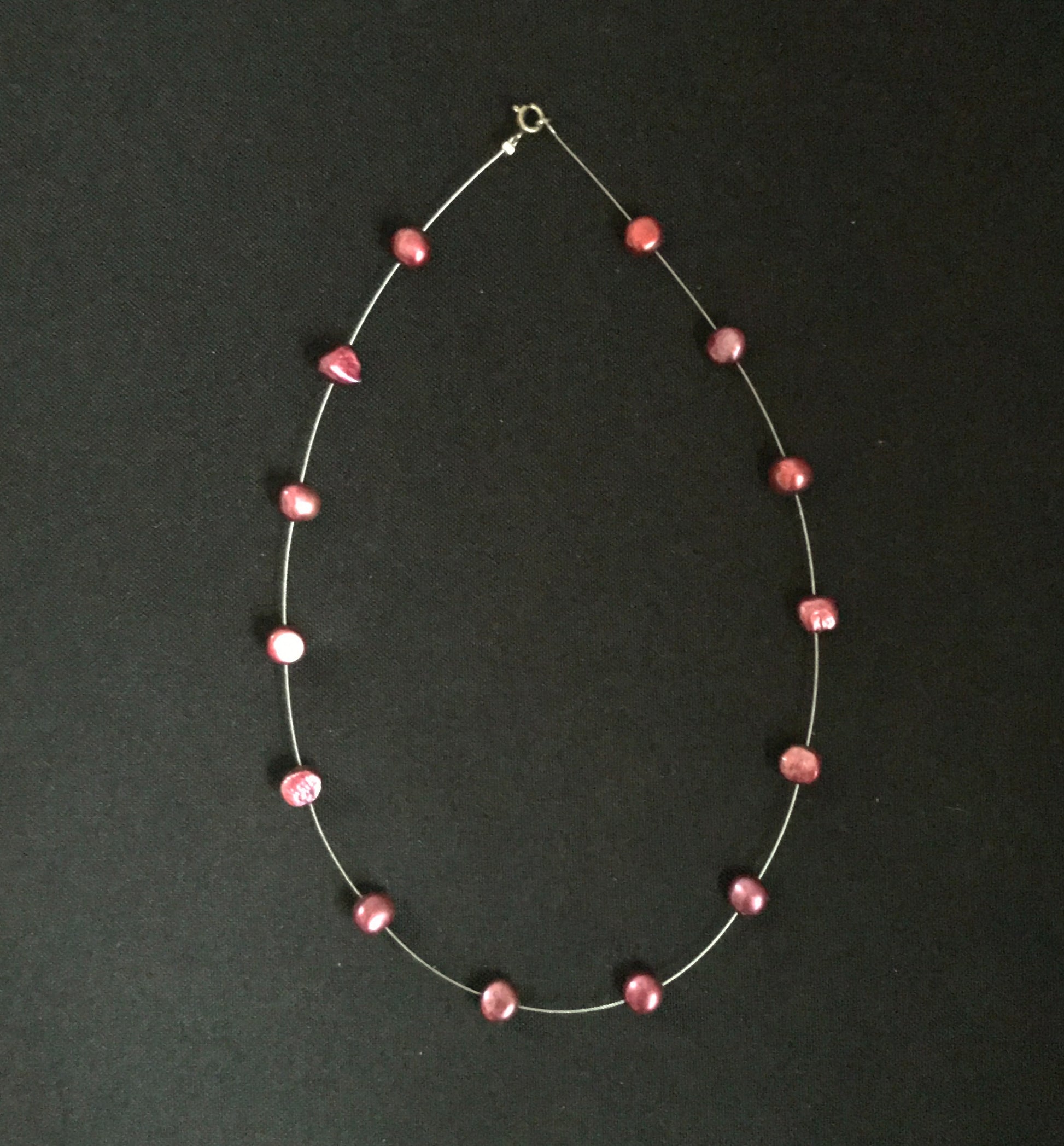 Dark Red Pearl Necklace image 0