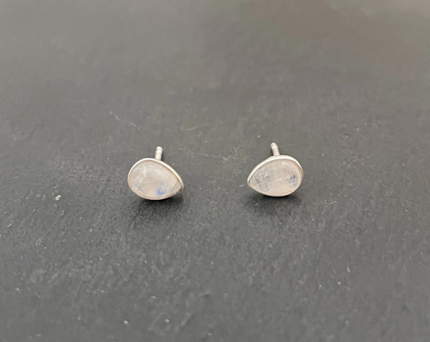 Moonstone Teardrop Stud Earrings image 0