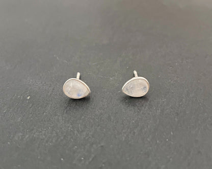 Moonstone Teardrop Stud Earrings image 0