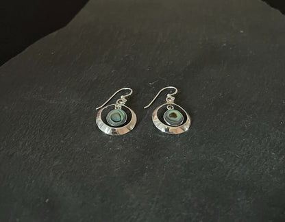 Paua Shell Round Earrings image 1