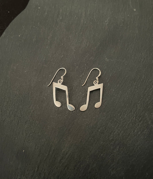 Silver Music Symbol Earrings image 0
