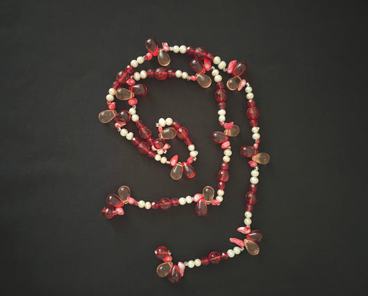 Glass and Pearl Bead Lariat Necklace image 1