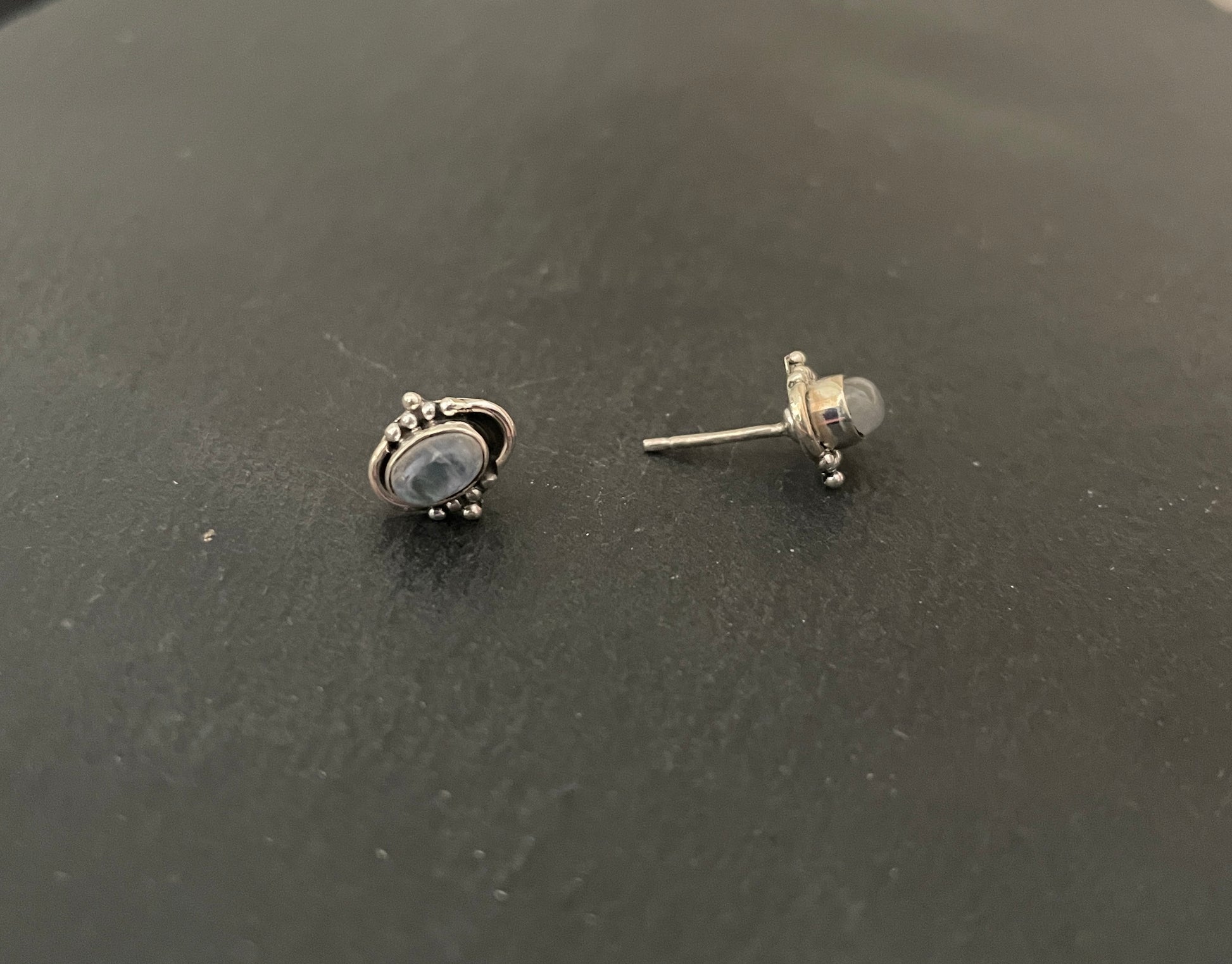 Moonstone Oval Stud Earrings image 1