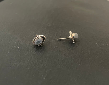 Moonstone Oval Stud Earrings image 1