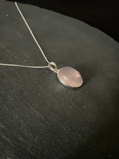 Rose Quartz Oval Pendant image 1