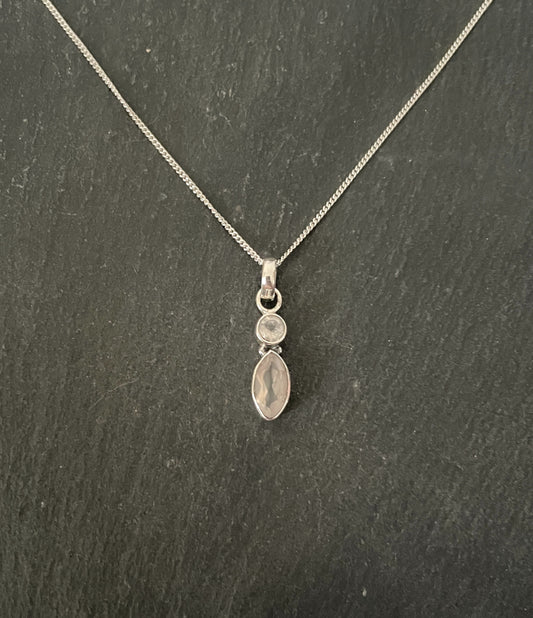 Rose Quartz and Silver Pendant image 0