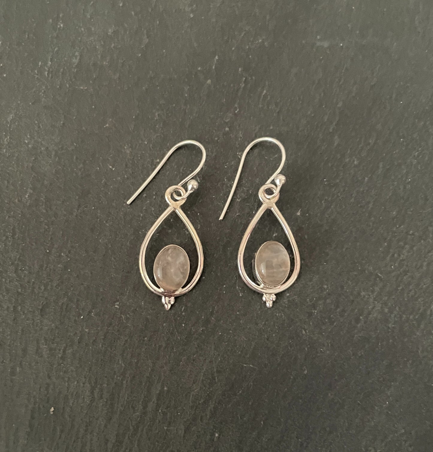 Rose Quartz Teardrop Earrings image 0