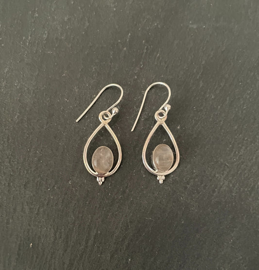 Rose Quartz Teardrop Earrings image 0