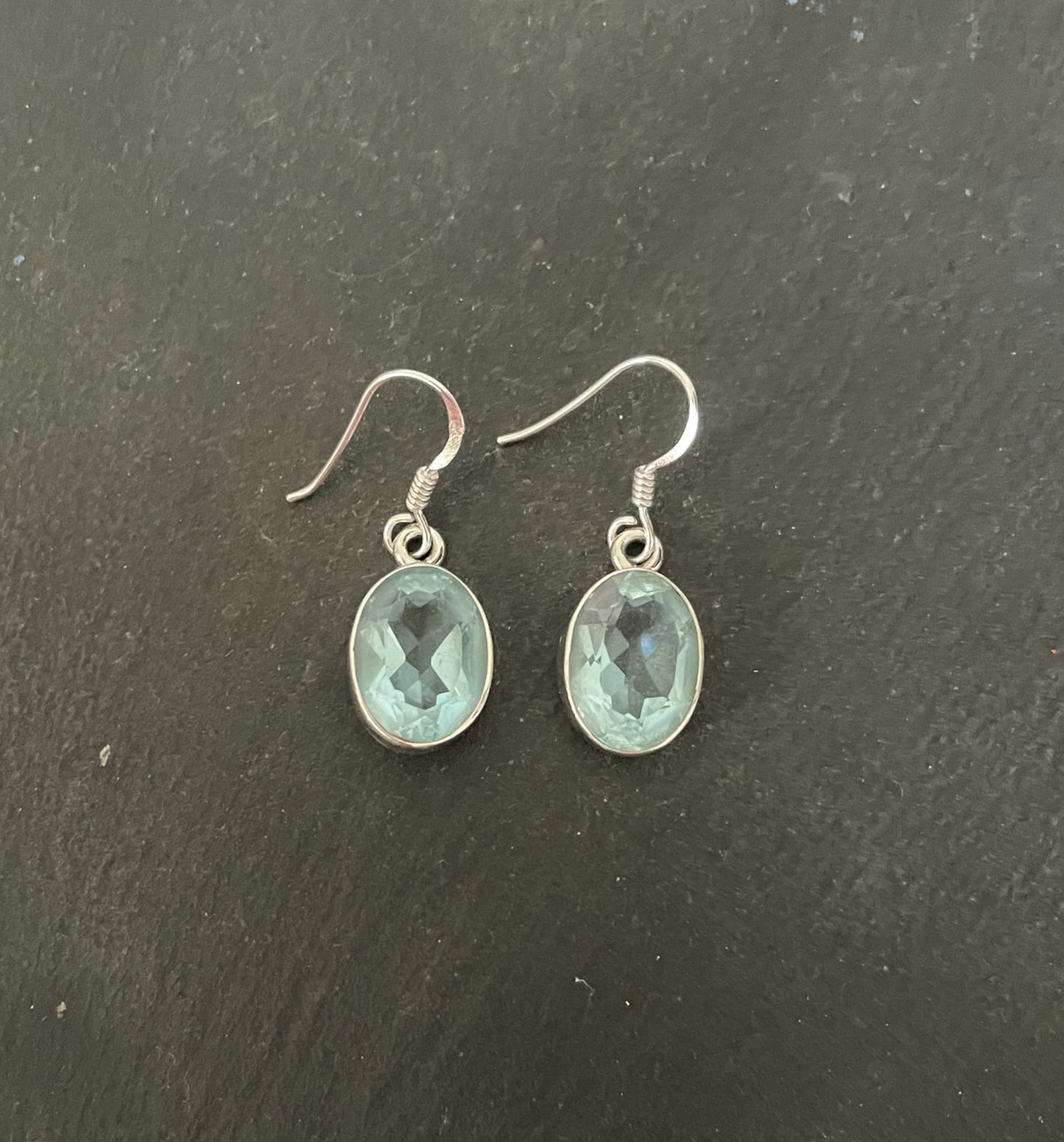 Blue Topaz Oval Earrings image 0
