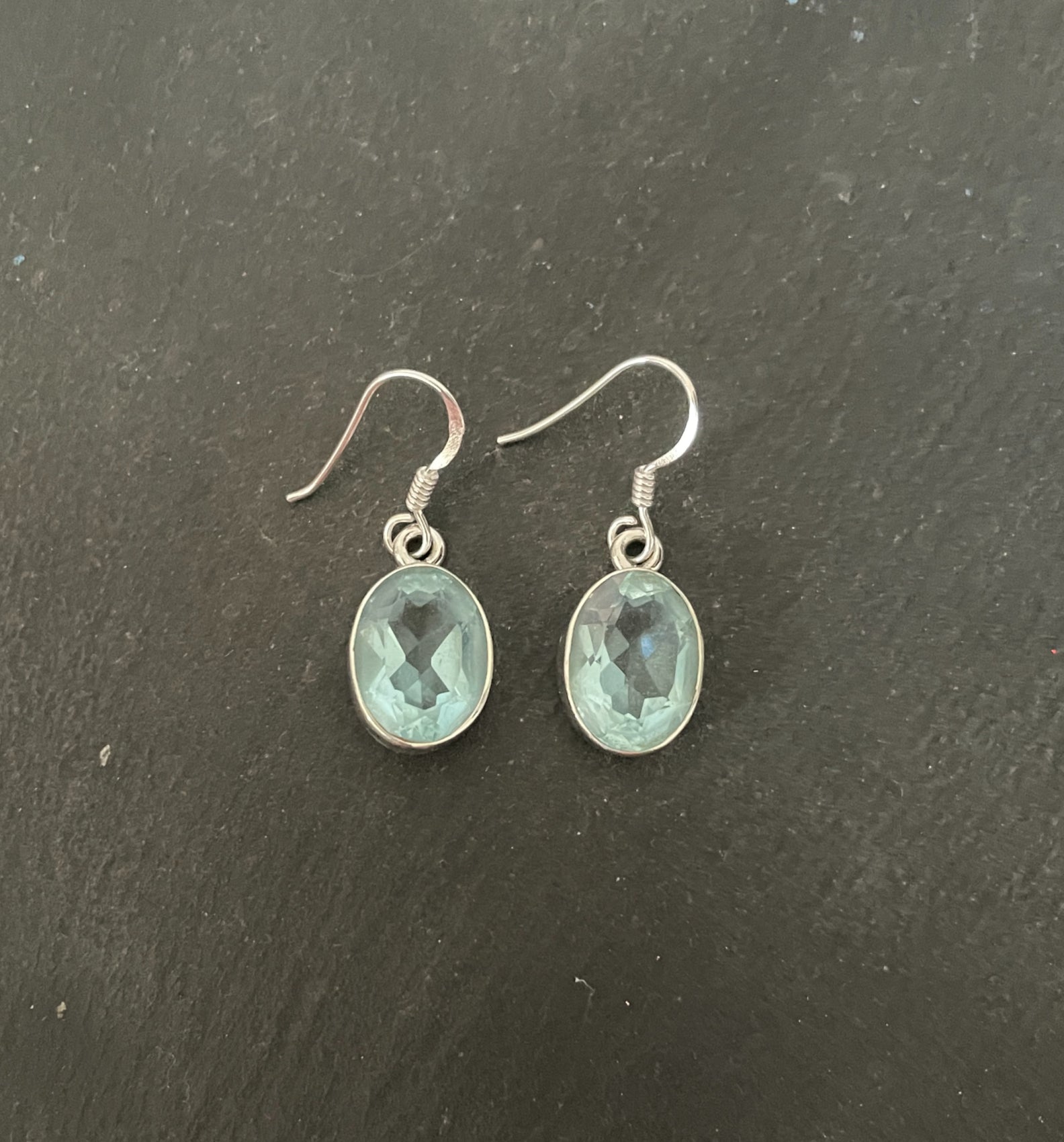 Blue Topaz Oval Earrings image 0