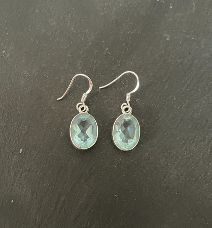 Blue Topaz Oval Earrings image 0