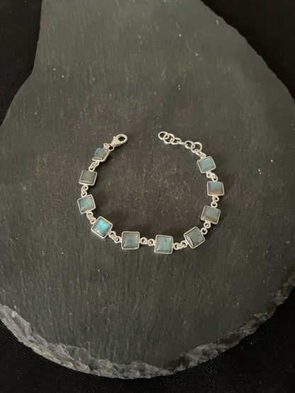 Labradorite and Silver Square Bracelet image 1