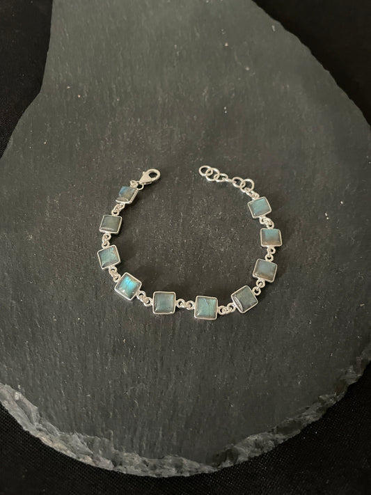 Labradorite and Silver Square Bracelet image 1