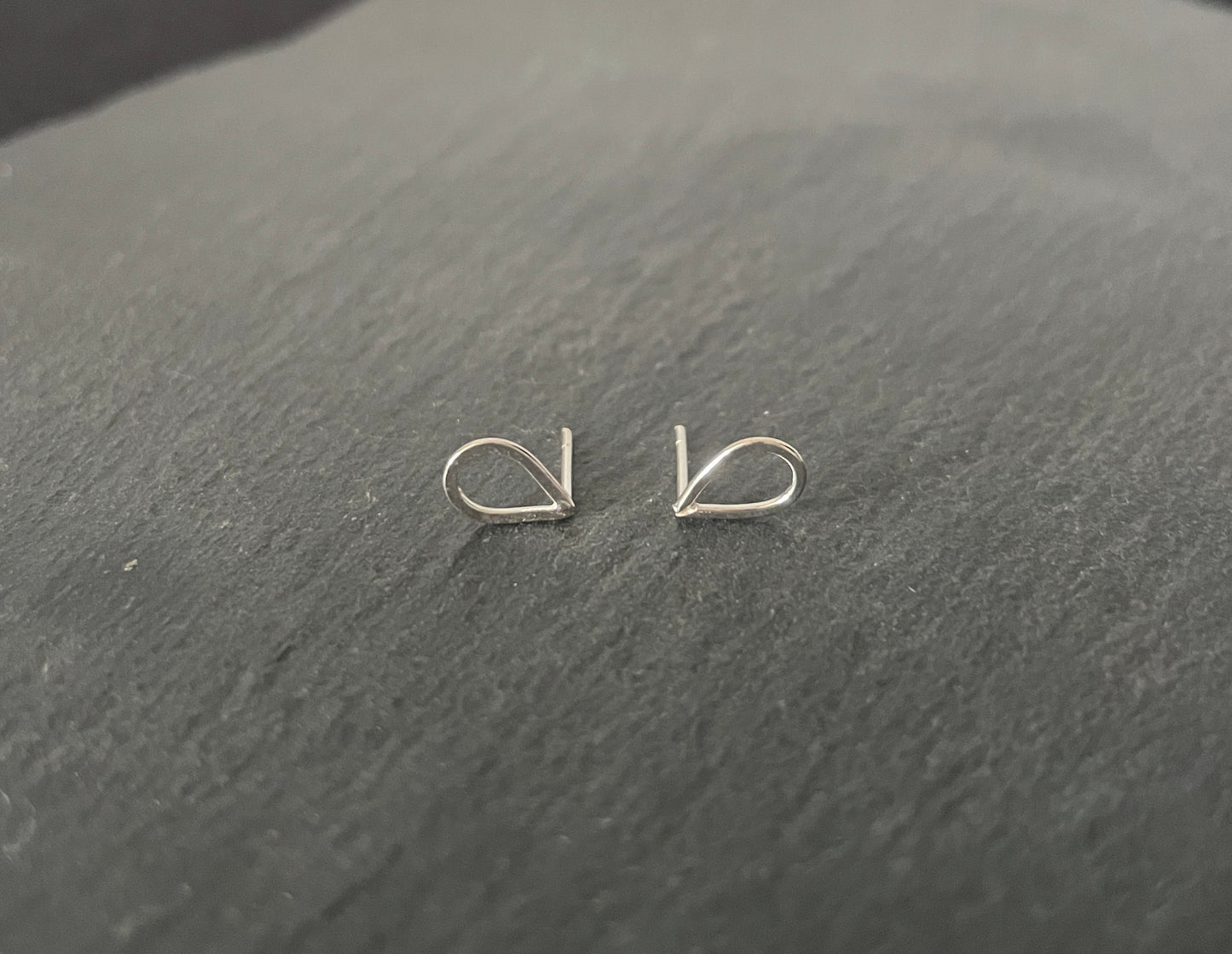 Silver Teardrop Studs image 0