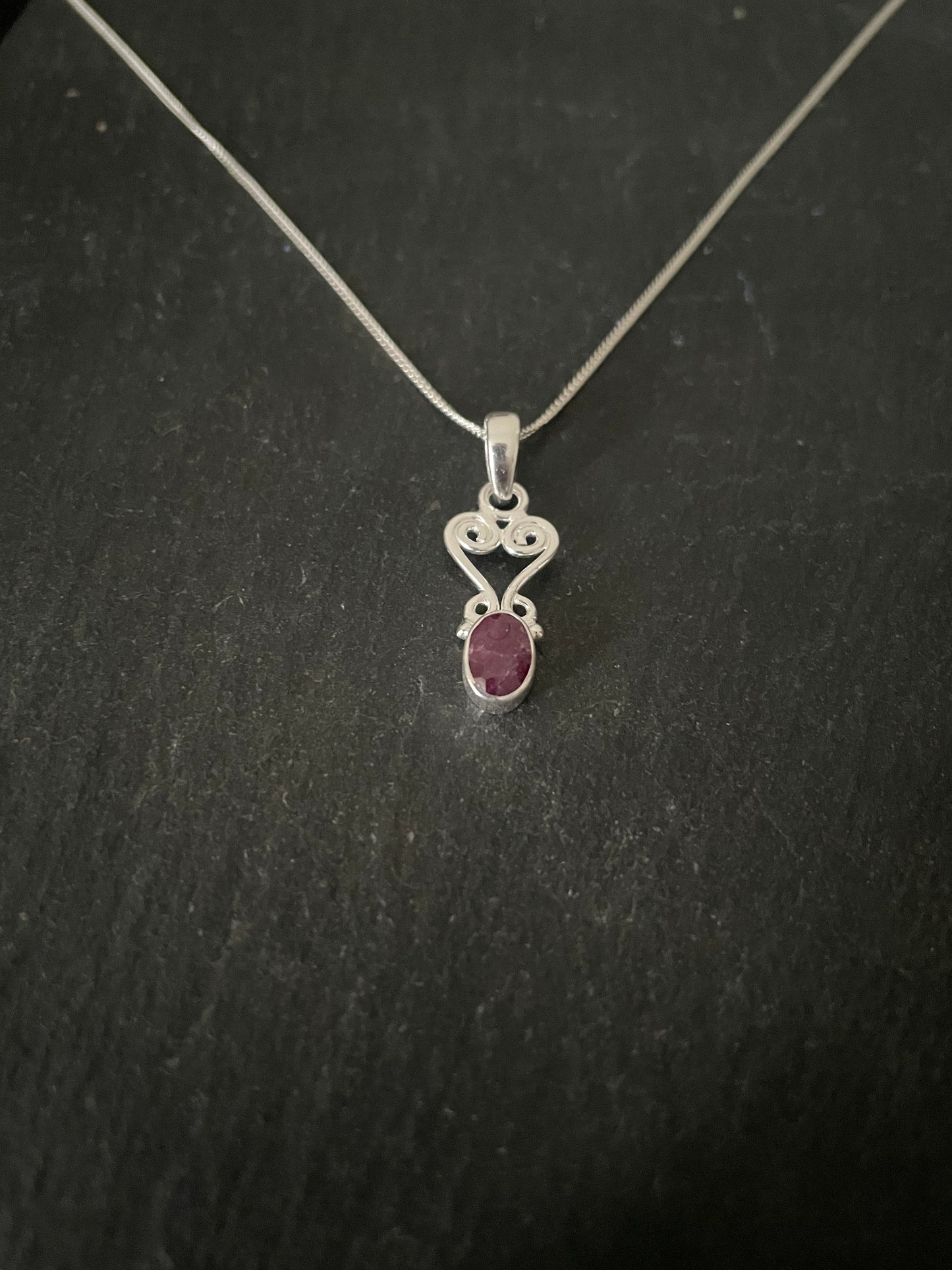 Ruby and Silver Pendant image 1
