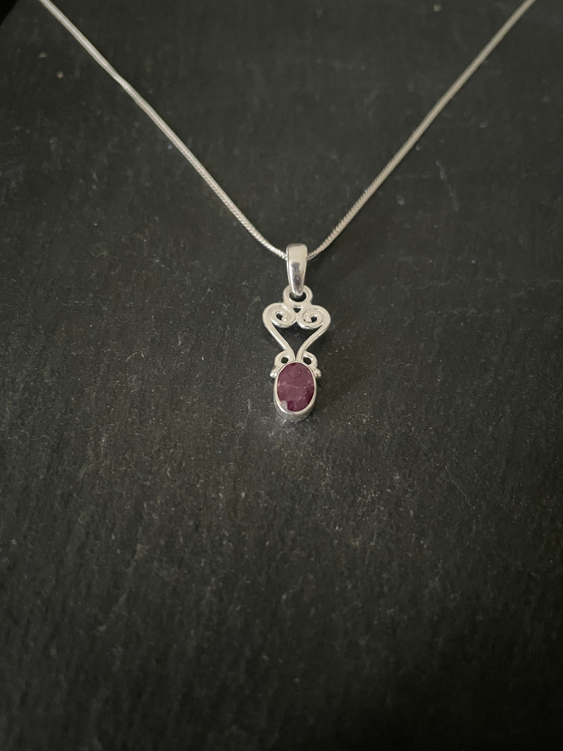 Ruby and Silver Pendant image 1