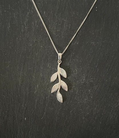 Mother of Pearl and Silver Leaf Pendant image 0