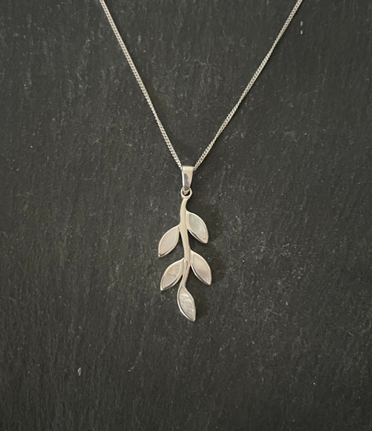 Mother of Pearl and Silver Leaf Pendant image 0