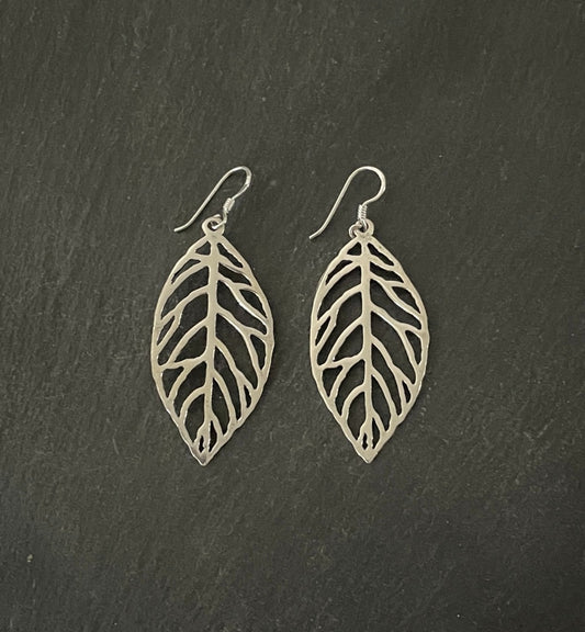 Silver Leaf Earrings image 0