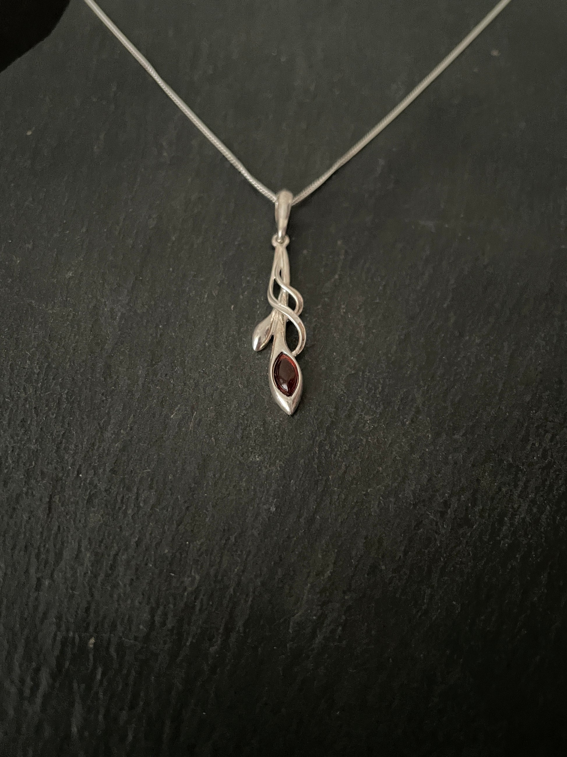 Amber and Silver Pendant image 1