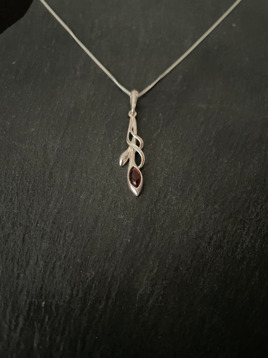 Amber and Silver Pendant image 1