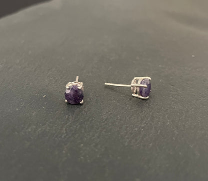 Round Sapphire Studs image 1