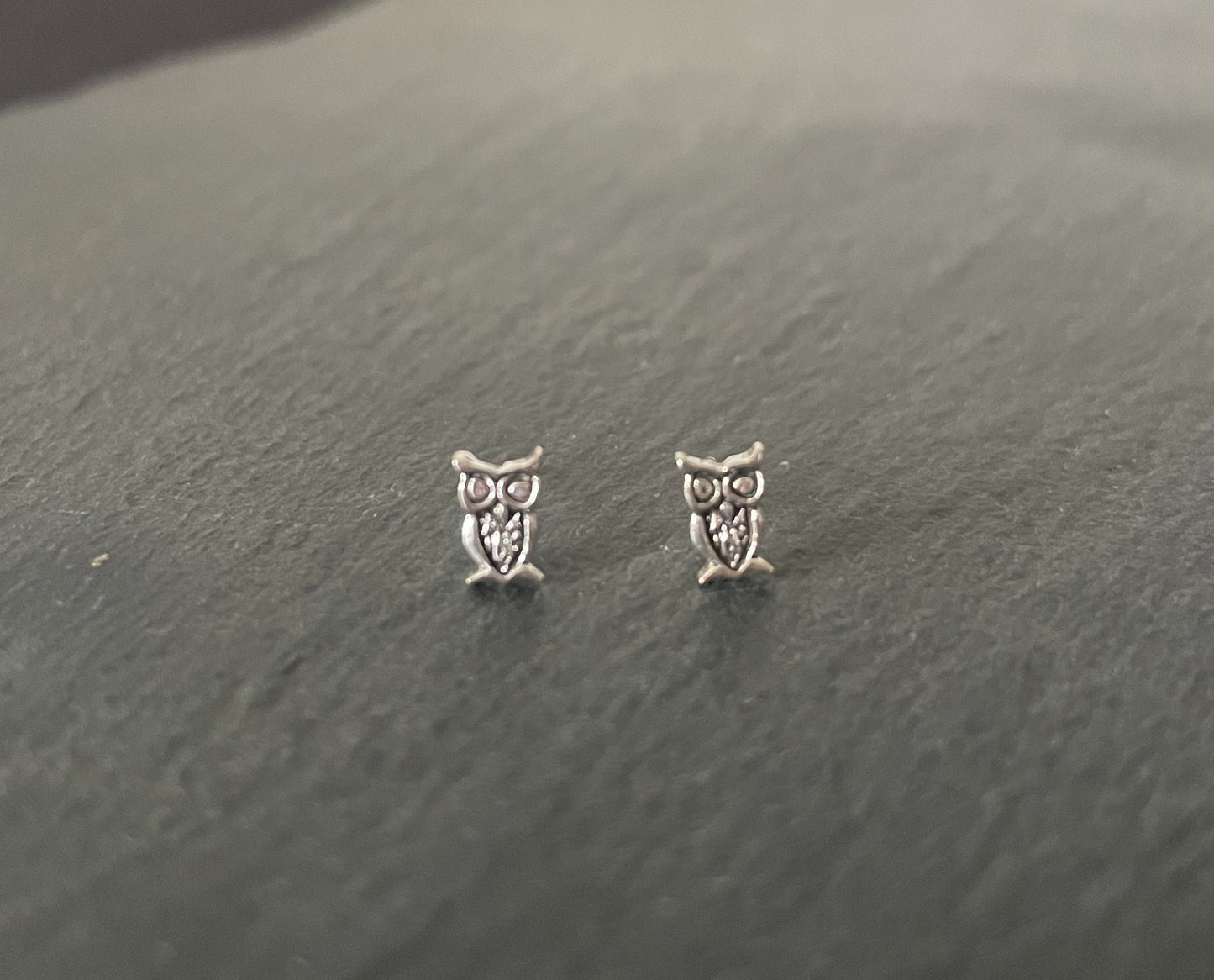 Silver Owl Studs image 0