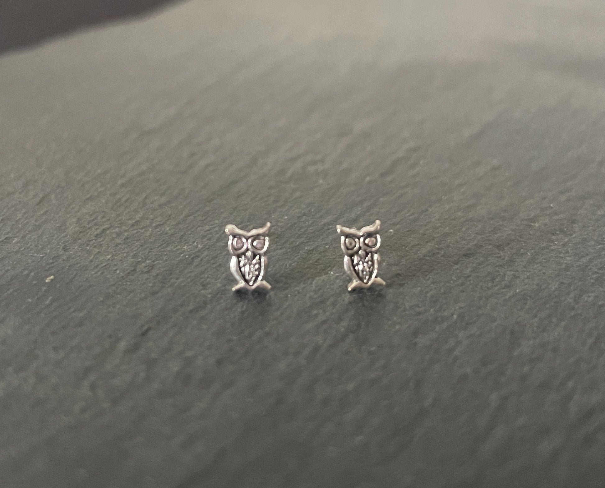 Silver Owl Studs image 0