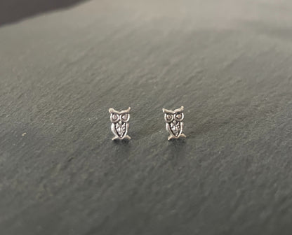 Silver Owl Studs image 0