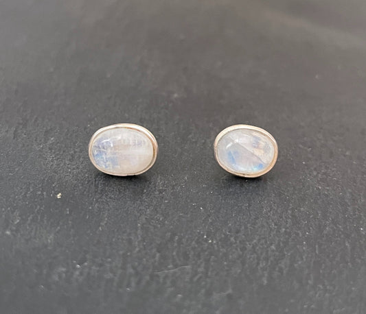 Moonstone Oval Stud Earrings image 0