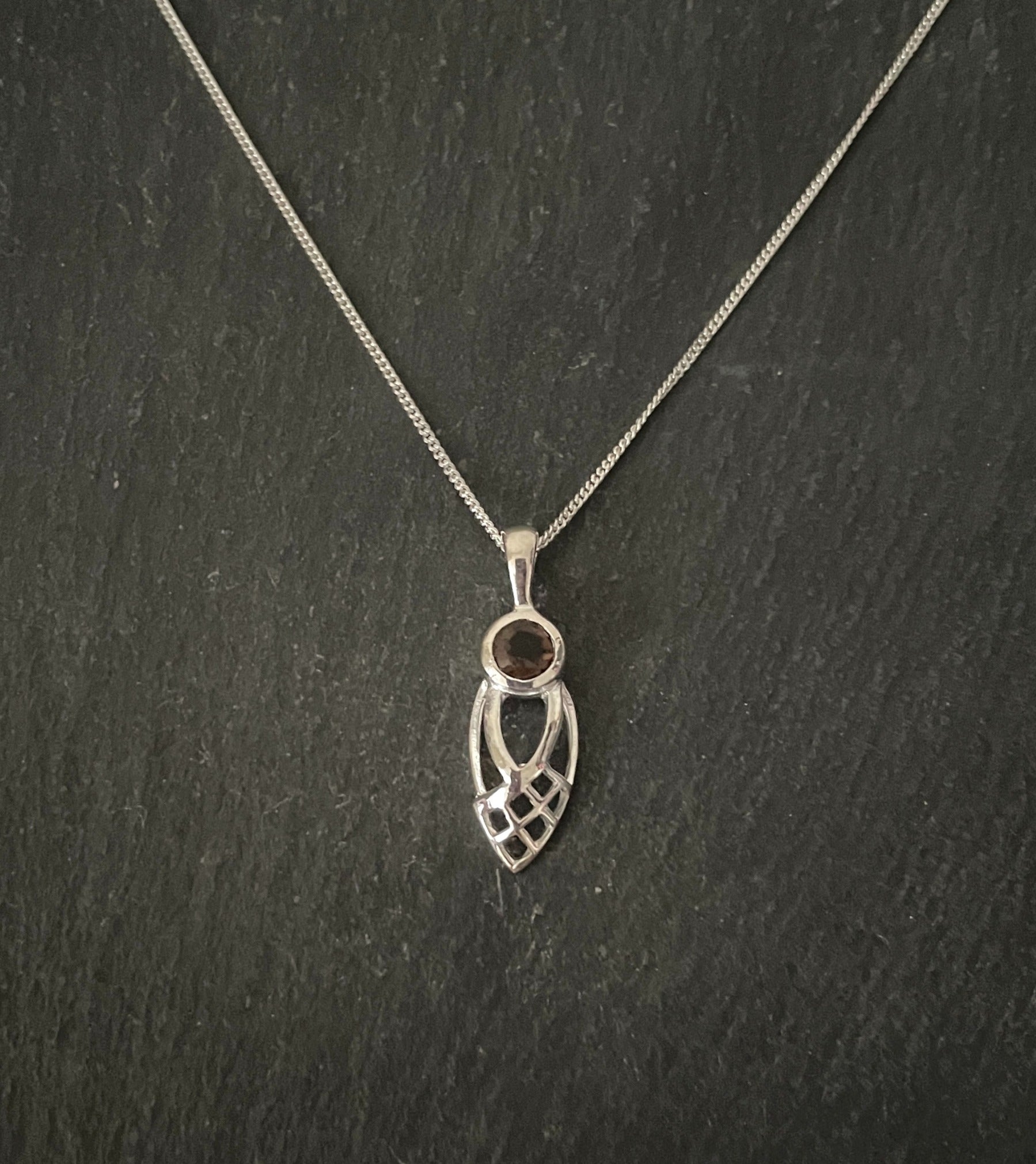 Smokey Quartz and Silver Pendant image 0