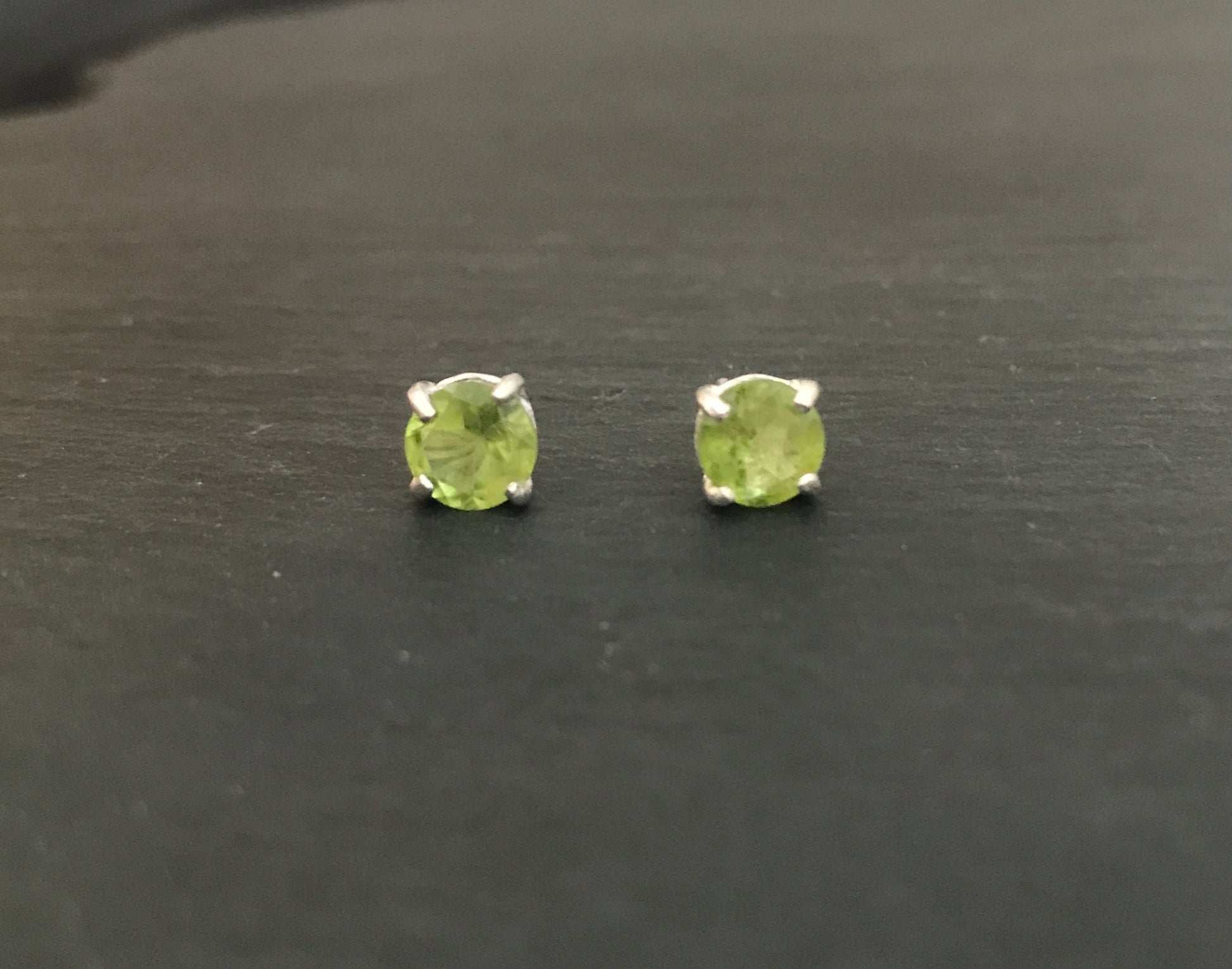 Peridot Round Stud Earrings image 0