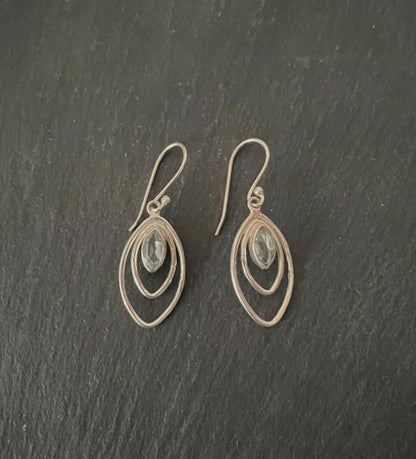 Blue Topaz and Silver Earrings image 0