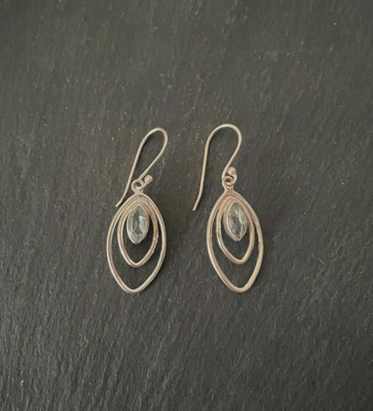 Blue Topaz and Silver Earrings image 0