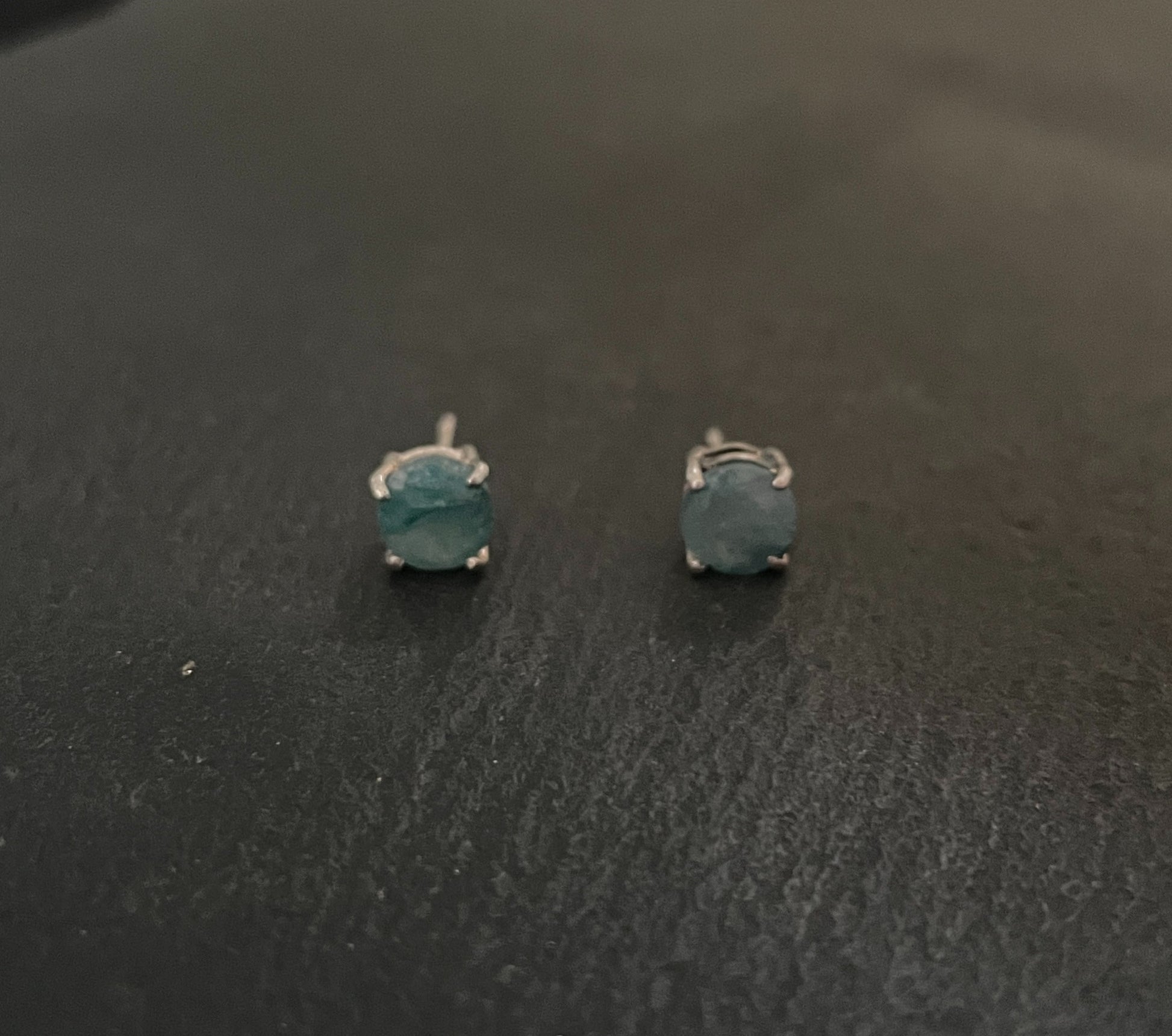 Round Emerald Stud Earrings image 0