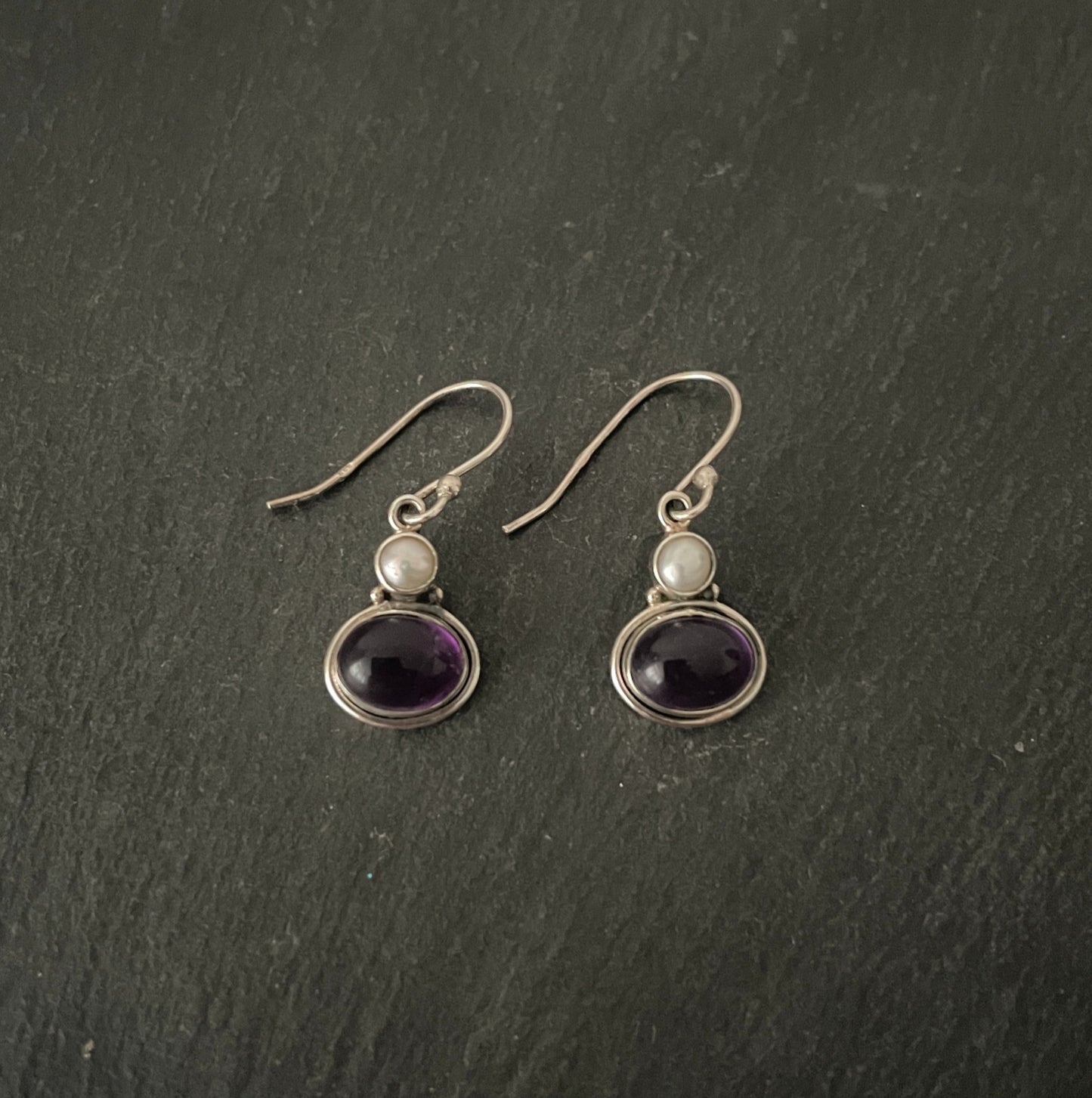 Amethyst and Pearl Earrings image 0