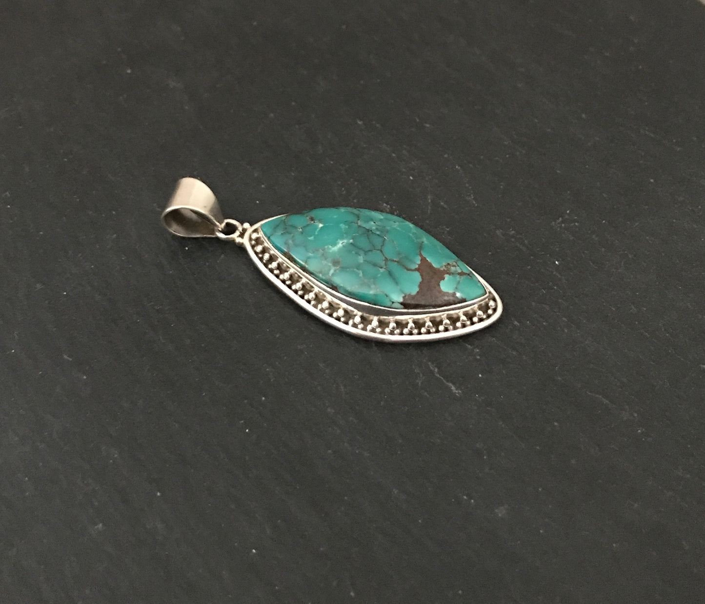 Turquoise and Silver Pendant image 1
