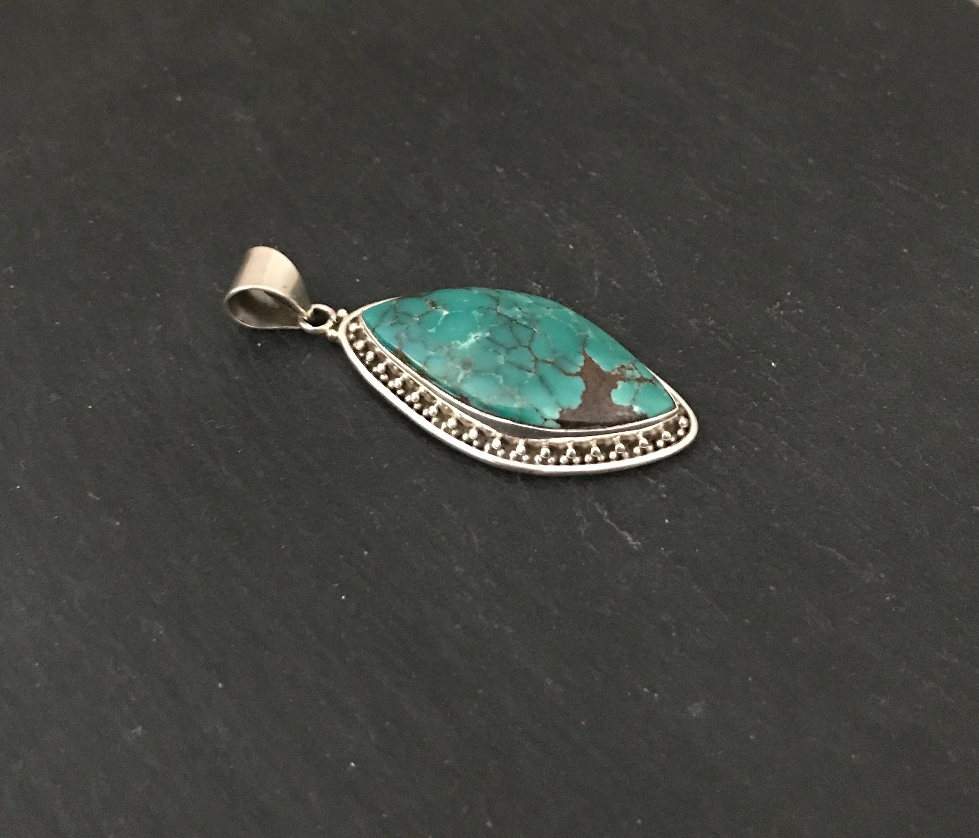 Turquoise and Silver Pendant image 1