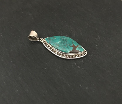 Turquoise and Silver Pendant image 1
