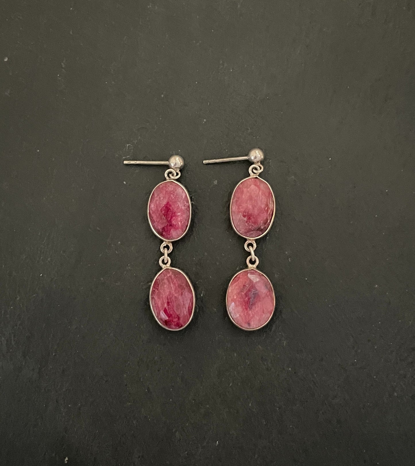 Oval Ruby Drop Earrings image 0