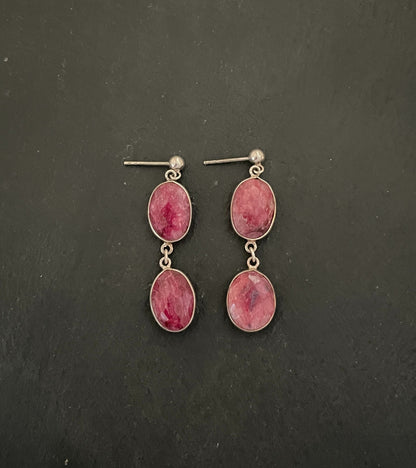 Oval Ruby Drop Earrings image 0
